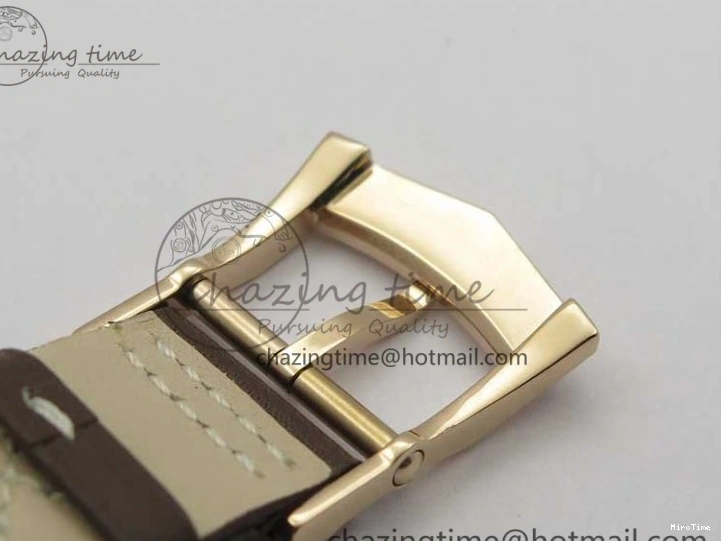 MIROTIME 0427 ZipUp Calatrava 5524R Pilot Travel Time RG GRF Brown Dial on Brown Leather Strap A324 V 7110